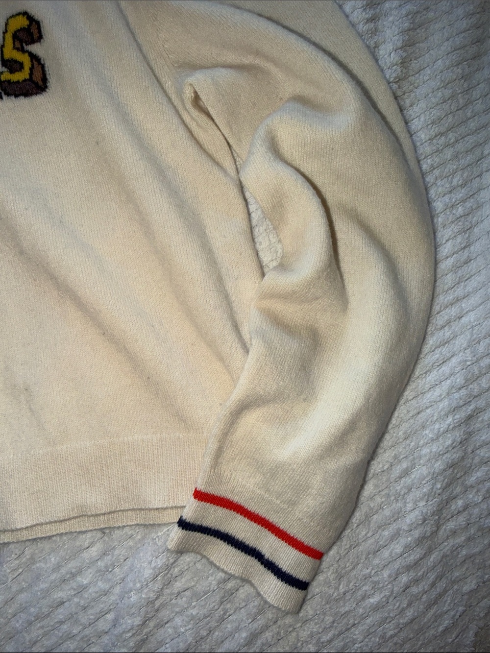 KULE Cream Crewneck Sweater with Yellow BANANAS Graphic - Picture 5 of 11